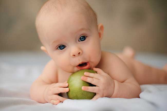 Old Fashioned Names - Baby With Apple