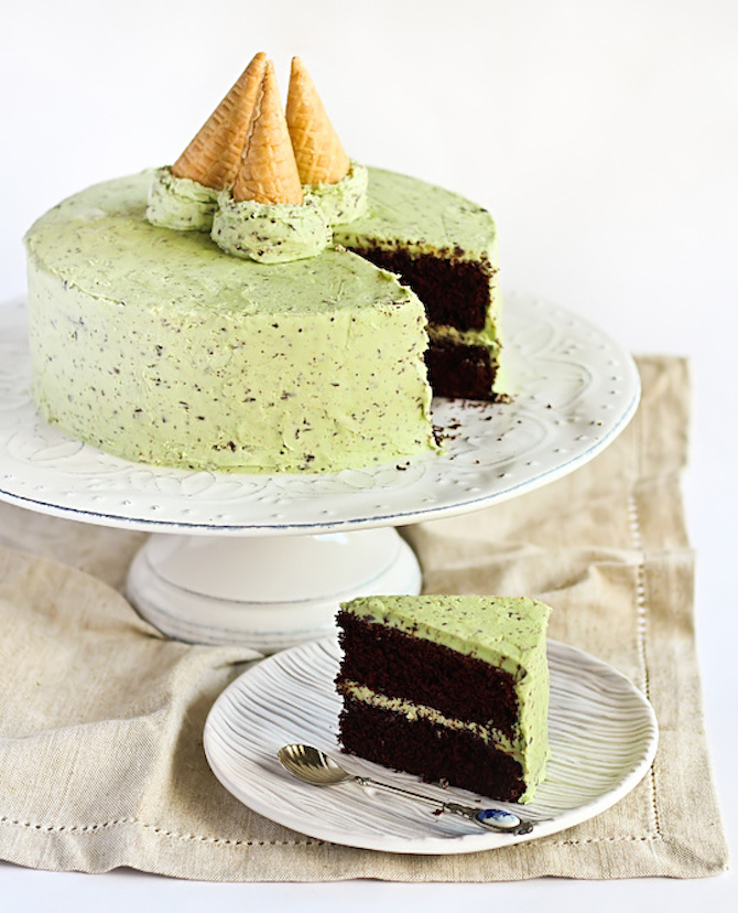 Chocolate Birthday Cake - Mint Chocolate Chip Cake