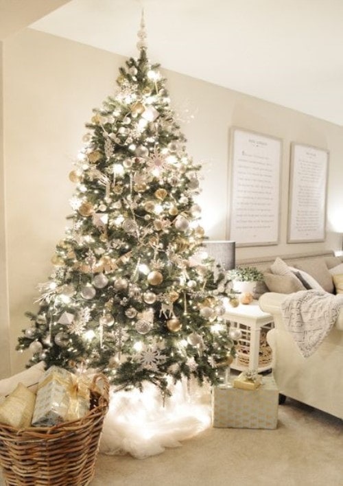Christmas Decoration Ideas - Tree White And Gold