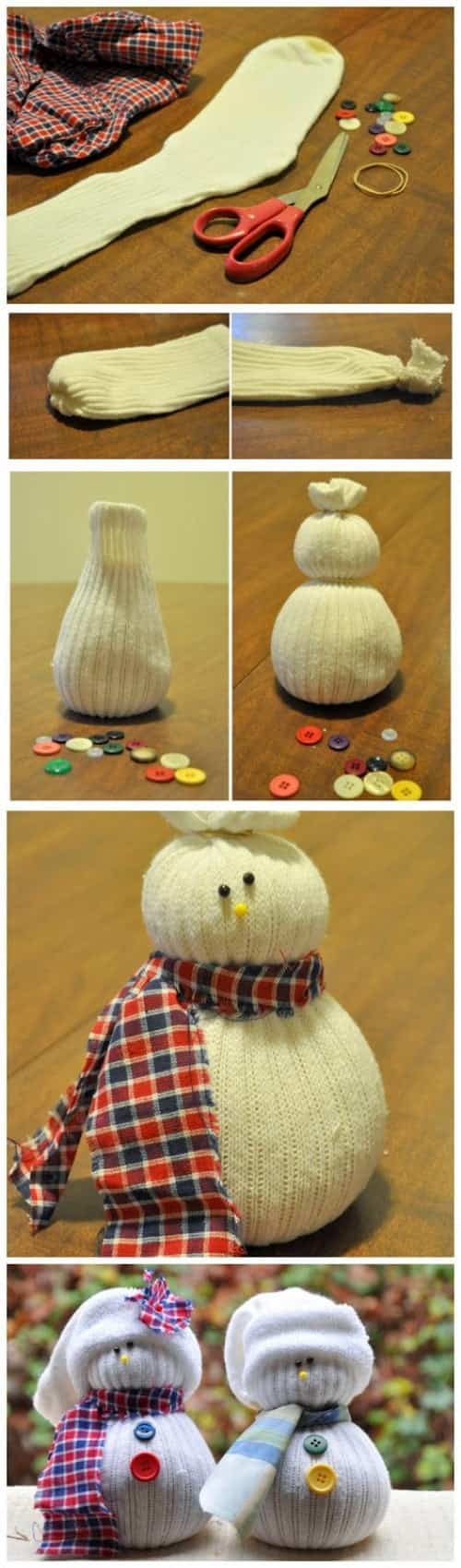 Kids Christmas Crafts - Sock Snowman