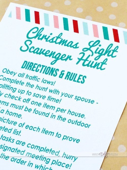 Christmas Activities - Christmas Light Scavenger Hunt