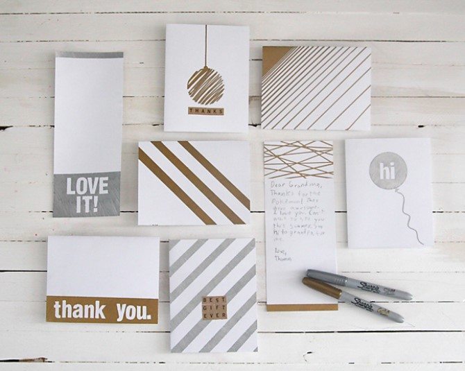 Christmas Activities - Metallic Thankyou Cards