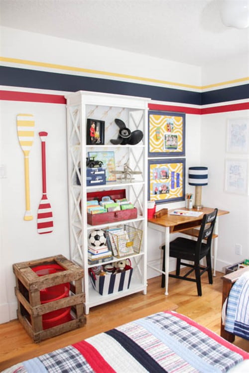 Budget Friendly Bedroom Decorating Ideas - Nautical Camp Boys Bedroom