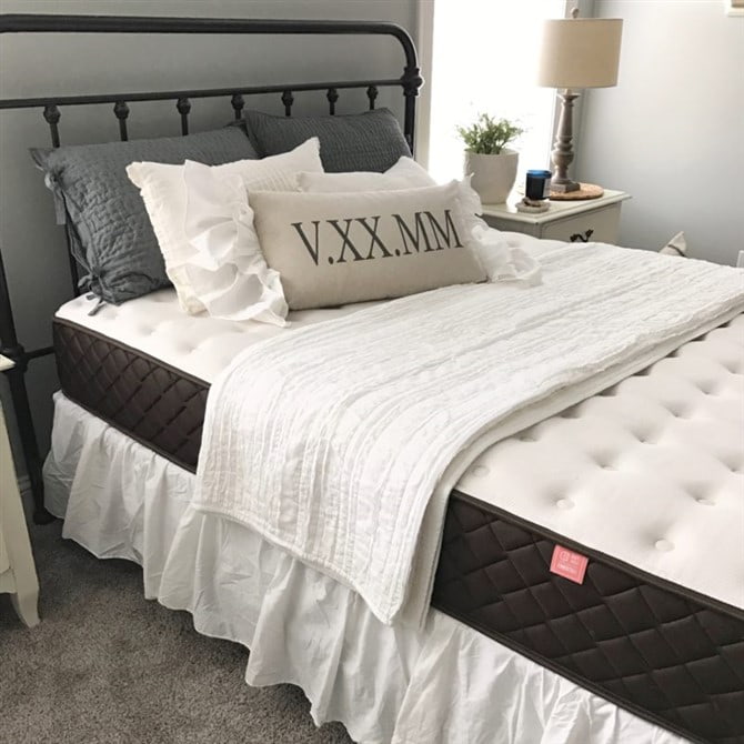 Master Bedroom Decorating Ideas - Custom Roman Numeral Date Pillow