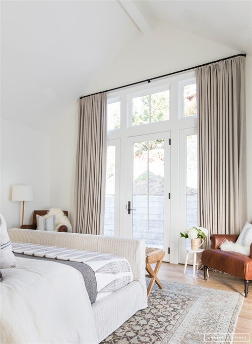 Master Bedroom Decorating Ideas - Long Beige Curtains