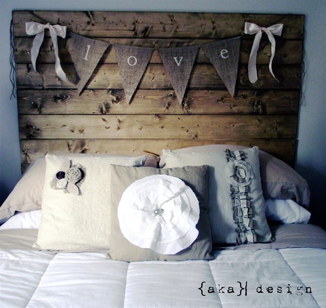 Master Bedroom Decorating Ideas - Reclaimed Wood Headboard
