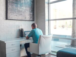 how to decorate a home office colour