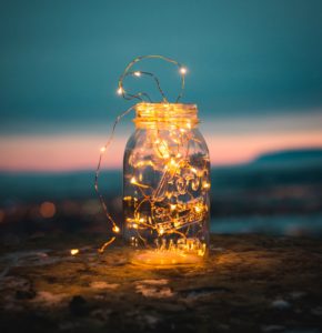 mason jar with fairy lights