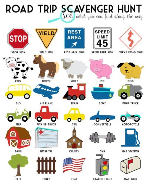 Travelling With Kids - Scavenger Hunt