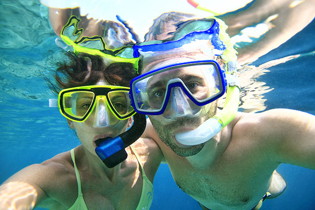 Honeymoon Photo Collage - Couple Underwater