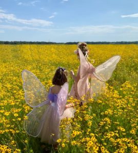 little girls fairies playing 