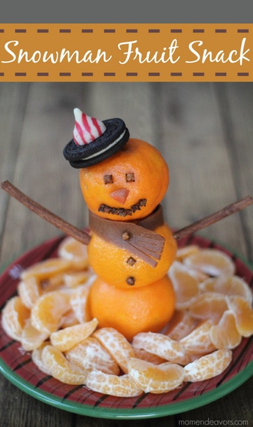 Christmas Breakfast Ideas - Snowman Fruit Snack