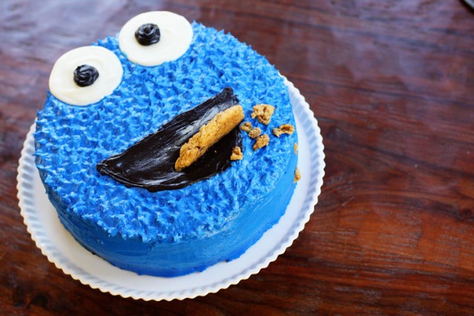 Coolest Birthday Cakes - Cookie Monster Eats Cake Too