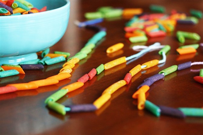Easy Craft Ideas For Kids - Pasta Necklace