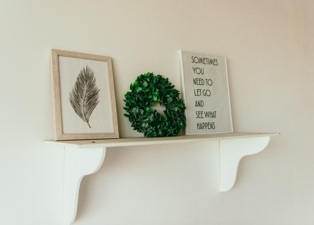 floating shelf wall art