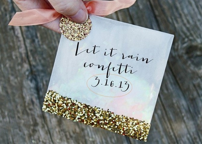 Unique Wedding Favour Ideas - Glitter Confetti Bags
