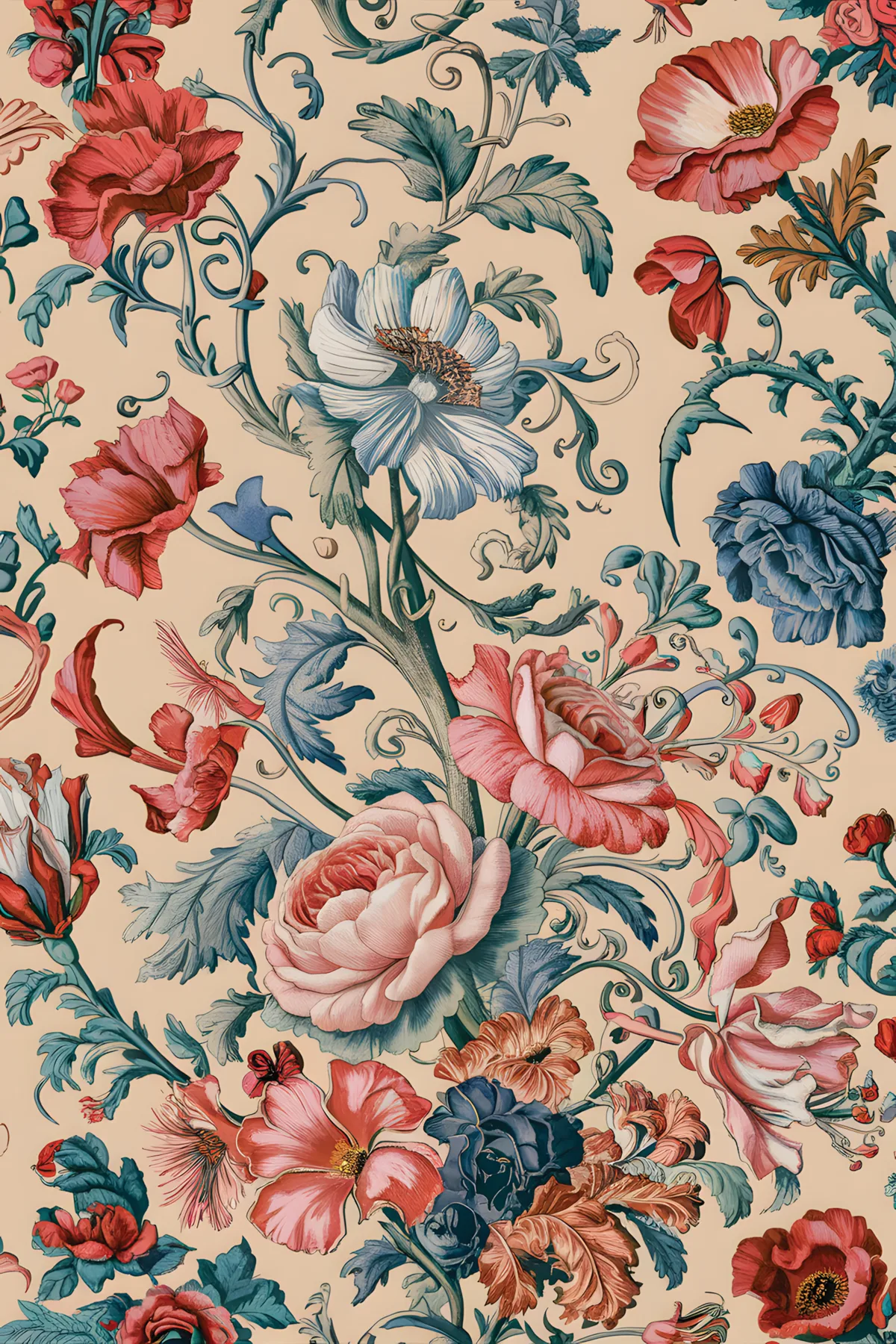 Vintage Floral Digital Art