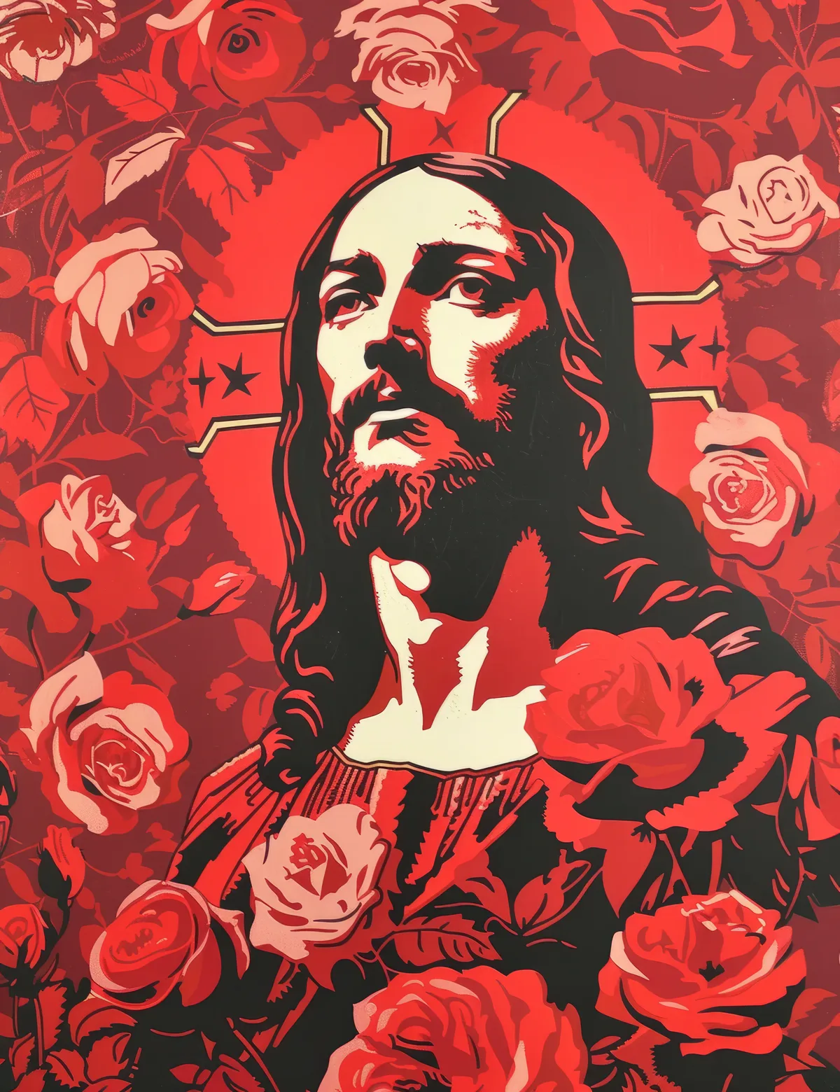 Jesus with Roses